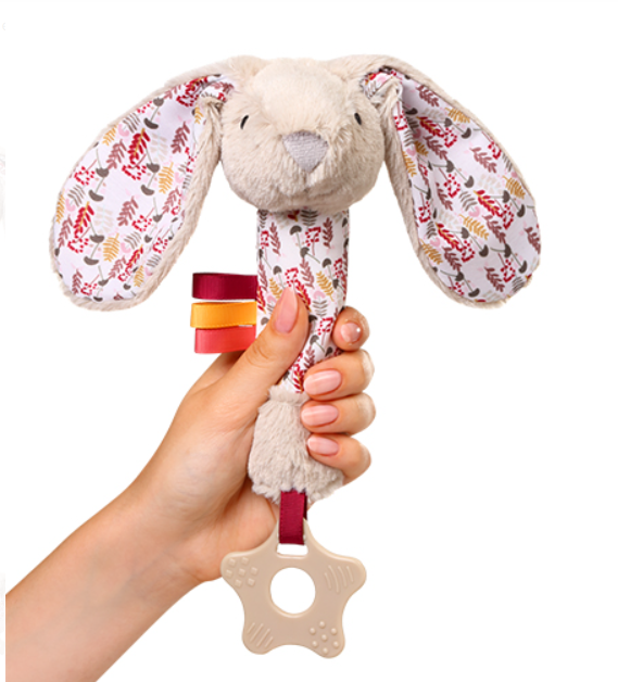 Plyšová hračka s pískátkem a kousátkem RABBIT MILLY BabyOno, krémový