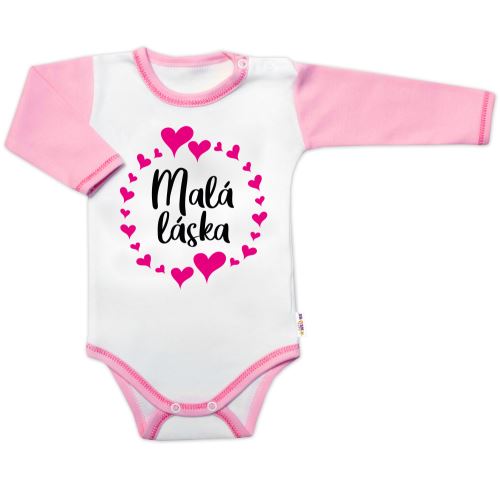 Body dl. rukáv s vtip. textem Baby Nellys,  Malá láska, holka