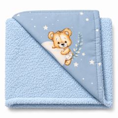 Dětská luxusní oboustranná deka beránek 90x75 cm, Sleepy Teddy, modrá Dětská luxusní oboustranná deka beránek 90x75 cm, Sleepy Teddy, modrá