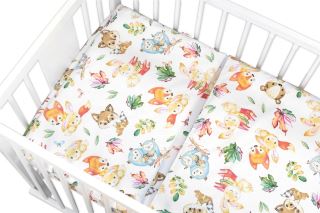 Mantinel s povlečením Premium, 3D sada, Cute Animals - bílá, 120x90 cm (2)