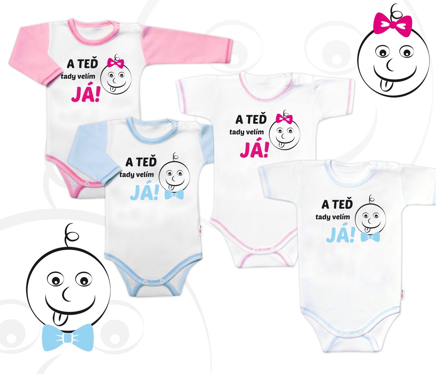 Baby Nellys Body dlouhý rukáv s vtipným textem, A TEĎ tady velím JÁ! Kluk