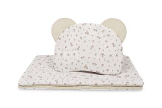 Set do kočárku Rose, bavlněný 54 × 74 cm + polštářek 28 × 36 cm, béžový