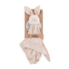 Bambusový mušelínový mazlíček Hugo – usínáček s chrastítkem, béžový (1)