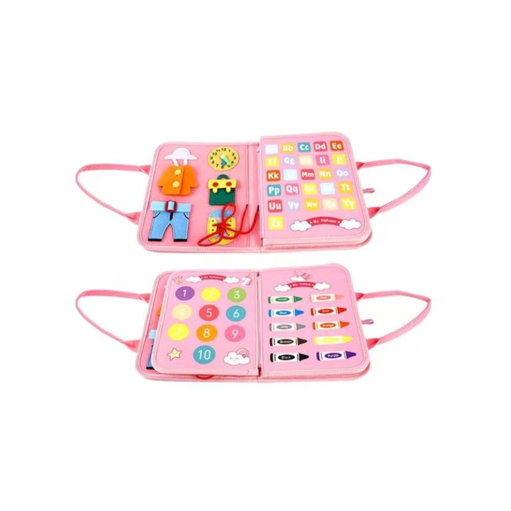 Senzorická látková kniha 2Kids Toys, montessori hračka pro rozvoj motoriky Jednorožec 3