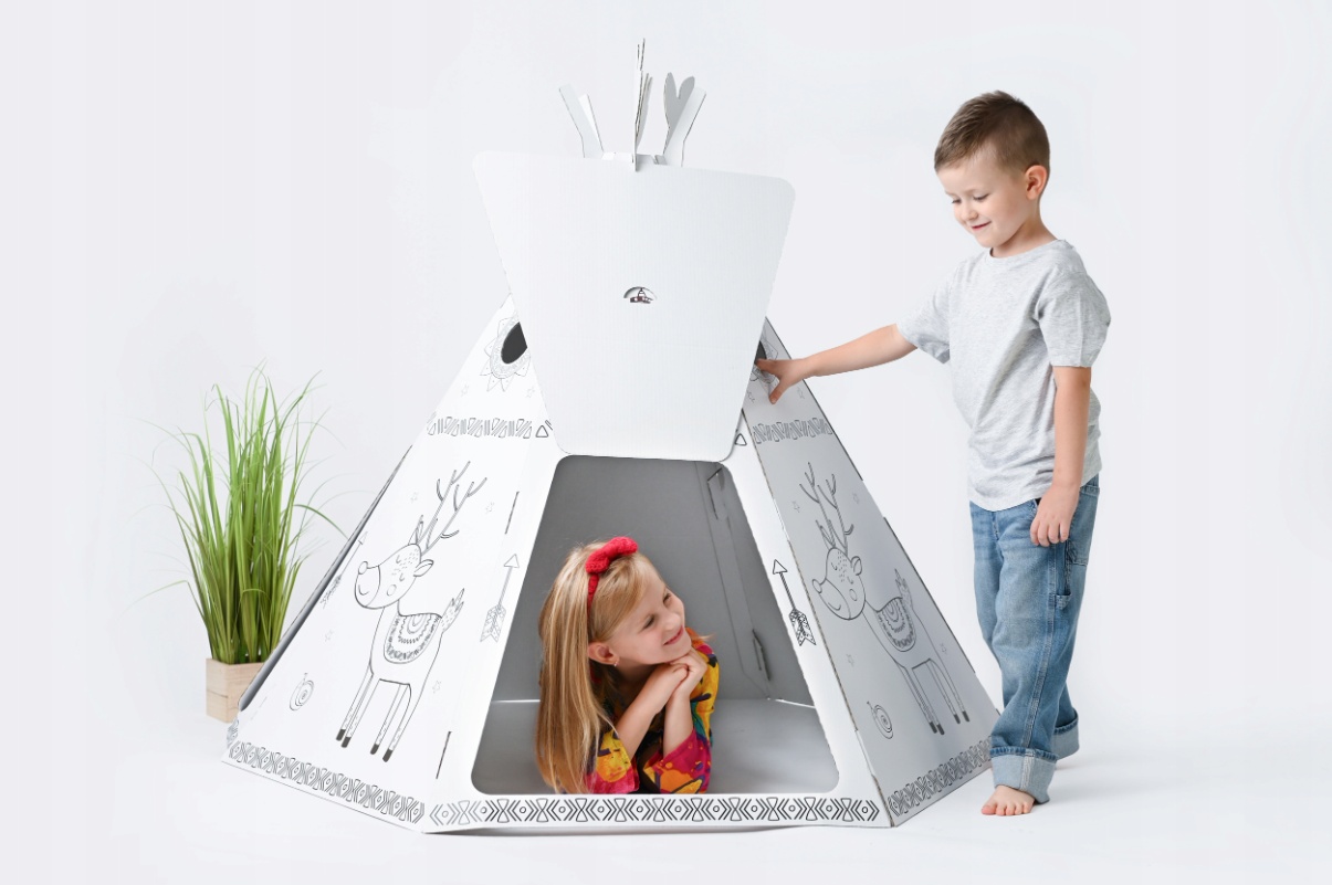 Dětský kartonový domek - Teepee stan