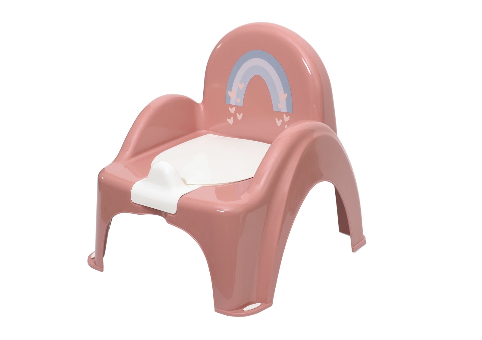 Dětský nočník pro děti s vyjímatelnou nádobou, ergonomický - Duha v růžové