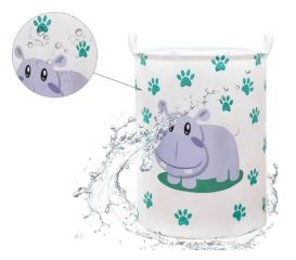 Koš na hračky, uzavíratelný, bavlna, Hipo Paws - ecru, 43 L (1)