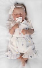 Zavinovací body, kraťasky + čelenka, mušelín, Srdíčko, Baby Nellys, smetanové (5)