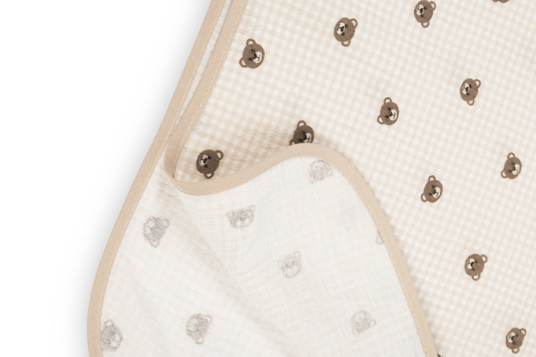 Mušelínové pončo Medvídek - béžové