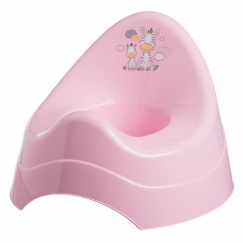Dětský nočník Zebra – ergonomický, s opěrkou, protiskluzový, růžový