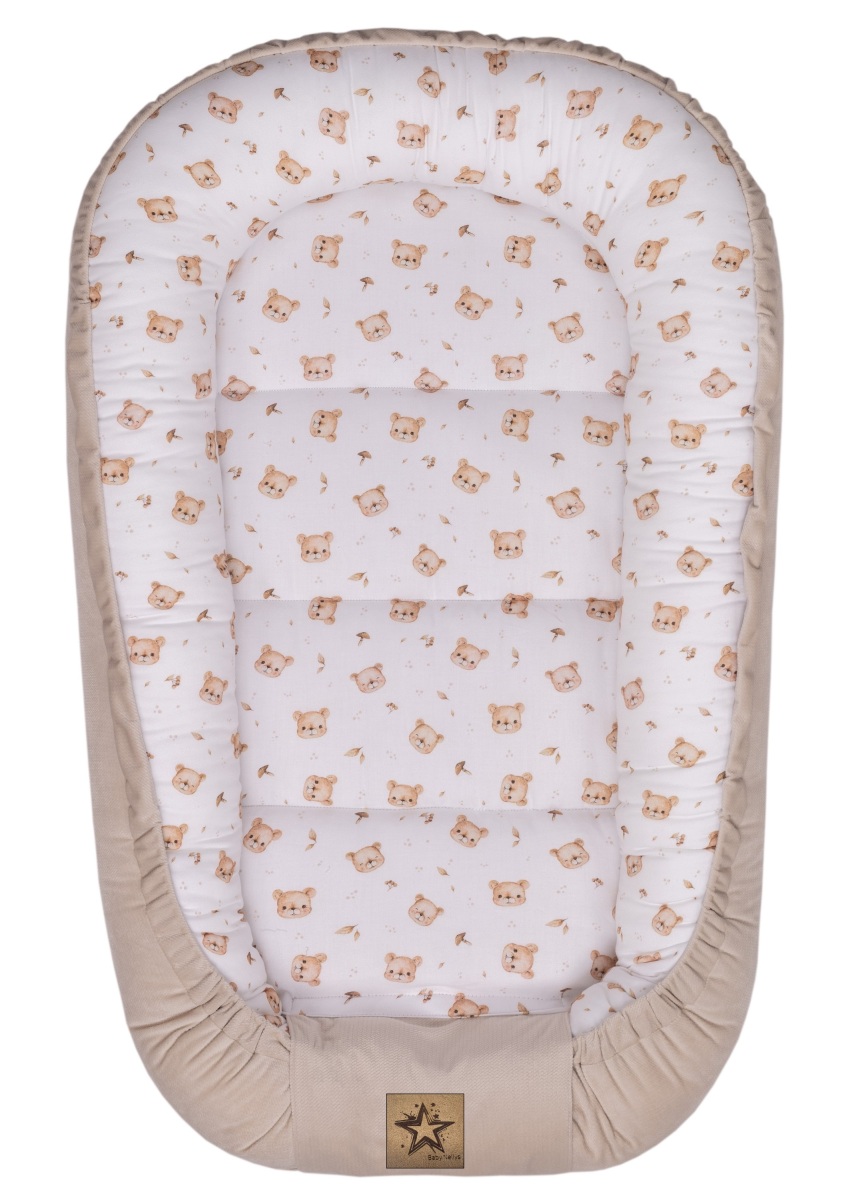 Hnízdečko pro miminko Premium Baby Teddy, oboustranné - béžové