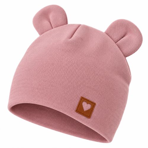Z&Z, Dvojitá bavlněná čepička s oušky, elastická, šeříková