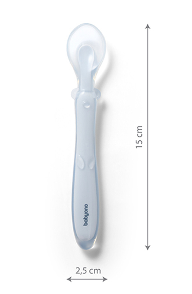 Silikonová lžička měkká, flexibilní - modrá, BabyOno