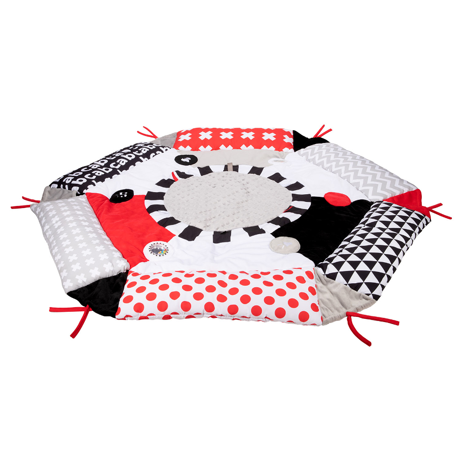 Kontrastní hrací deka pro miminko SENSORY TOYS s hrazdičkou, 110 cm