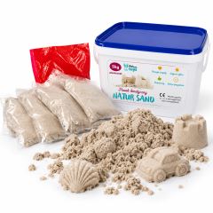 Kinetický písek - přírodní - 5kg + nafukovací pískoviště Kinetický písek - přírodní - 5kg + nafukovací pískoviště