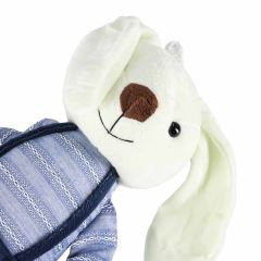 Velký plyšový králík, přítulníček v modrých kalhotkách 36 cm (1)