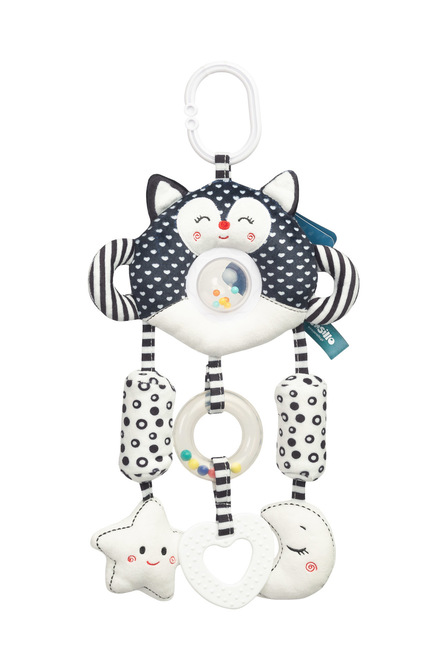 Kontrastní závěsná plyšová hračka nejen na cesty black&white - Kočička