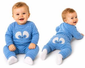 Tepláková souprava Baby Nellys - Medvídek - modrý melír