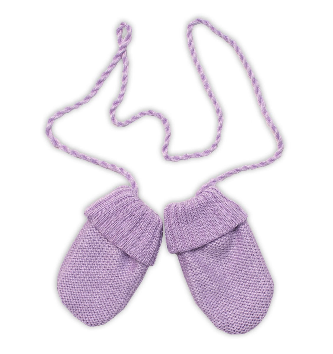 Baby Nellys Pletená čepice s šálou a rukavičky 3v1, STAR - fialová