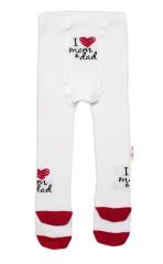 Baby Nellys Bavlněné punčocháče I love mom & dad - červené (3)
