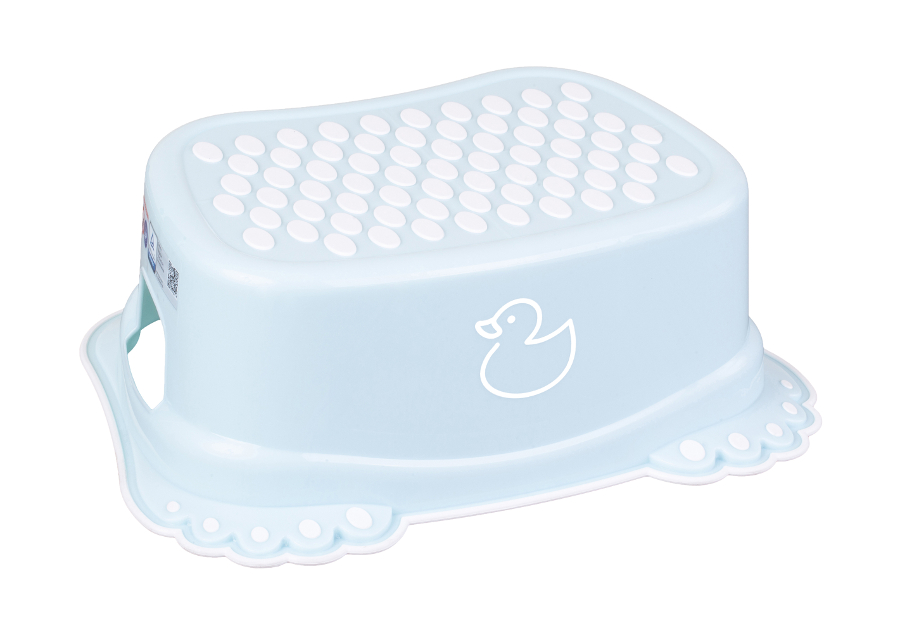 Dětská stolička, stupínek k WC protiskluzová 2v1 Kačenka - sv. modrá