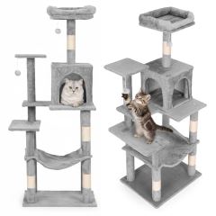 Velké škrabadlo pro kočku 146 cm - šedé