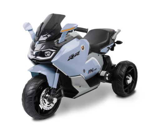 Elektrická tříkolová motorka pro děti TOYZ – 2 motory, LED, USB, modrá