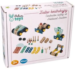 Dřevěná konstrukční sada pro děti, 40 dílů Adam Toys (8)
