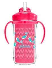 Dr.Browns Termální hrneček se slámkou Straw Cup, 300ml, růžový (1)