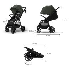 Kinderkraft GRANDE 2 – sportovní kočárek s velkými koly, CLICK&FOLD, do 22 kg (3)