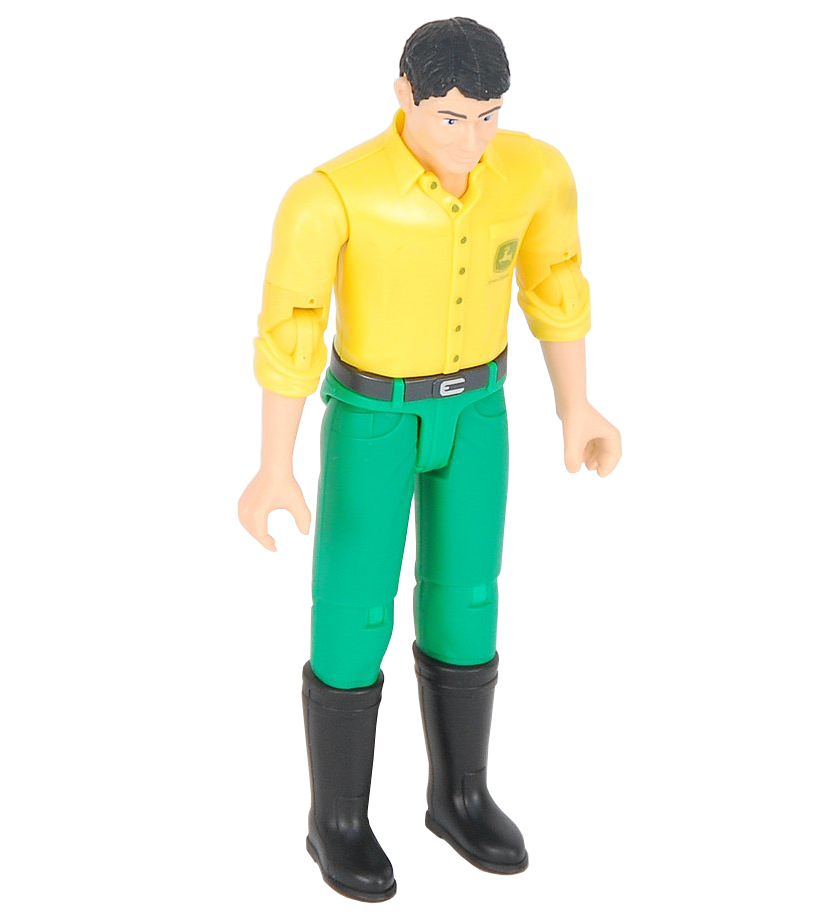 Bruder BWORLD Figurka John Deere ve žlutém triku a zelených kalhotách