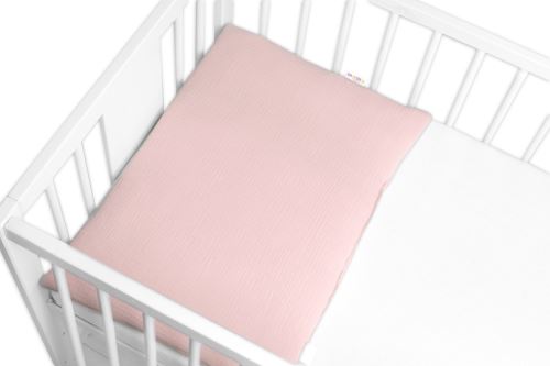 Mušelínový polštářek s výplní 40 x 60 cm, Baby Nellys, Maxi, pudrově růžový (690432)