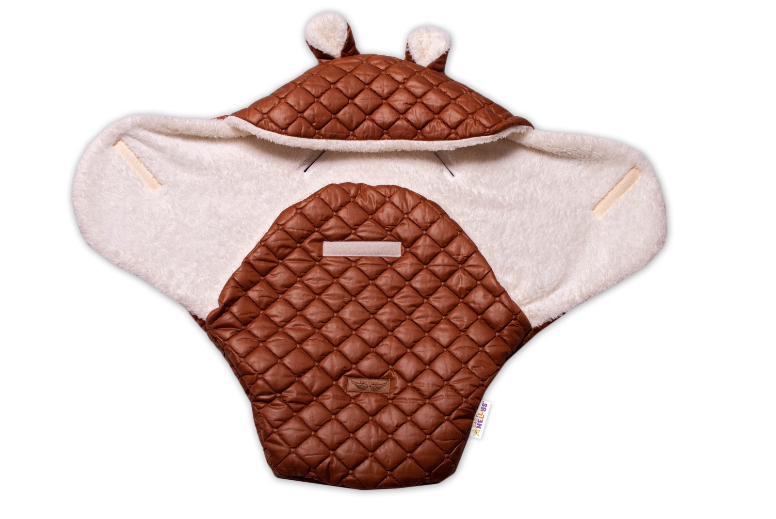 Z&Z Oteplený prošívaný fusák s kapucí do autosedačky - hnědý