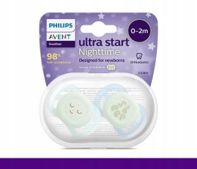 Ultra Start Nighttime dudlík 0–2 m, 2 ks – svítící, ortodontický, BPA FREE (3)