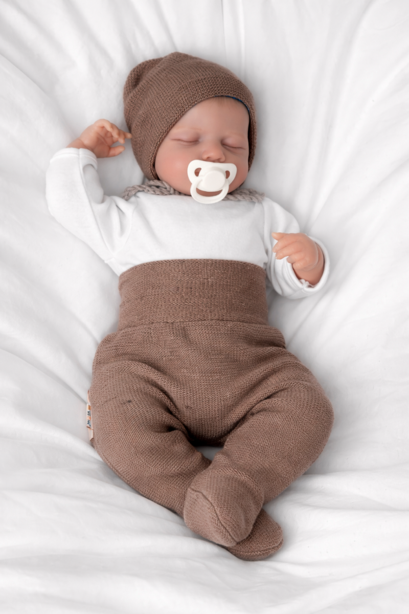 Pletené kojenecké polodupačky Hand Made, Baby Nellys, hnědé, vel. 62