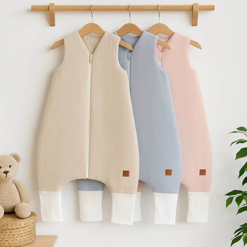 Mušelínový spací vak se zahrnovacími nohavičkami - pudrově růžový, vel. S