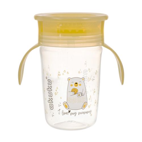 Nevylévající hrneček s úchyty, I love mum Mummy 240 ml, transparentní/žlutý (574860)