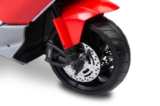 Elektrická tříkolová motorka pro děti TOYZ – 2 motory, LED, USB, červená (10)