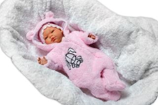 Baby Nellys Chlupáčkový overálek s kapucí, Cute Bunny - světle růžový (2)