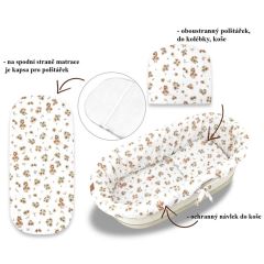 3D sada do koše, kočárku - bavlna, Kačenky - bílá, béžová (1)
