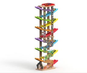 Velká dřevěná závodní dráha 12 ramp – 36 dílů, 2Kids Toys, 18m+ (1)