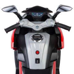 Elektrická tříkolová motorka pro děti TOYZ – 2 motory, LED, USB, červená (12)