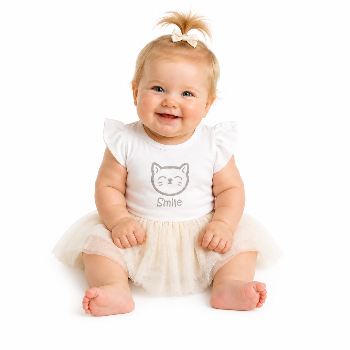 2D sada - body kr. rukáv Cat + tutu suknička cream, vel. 86