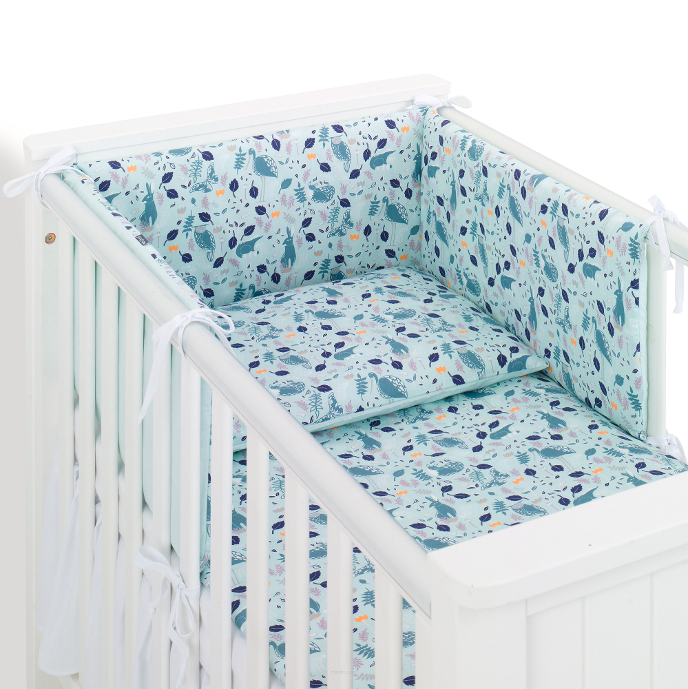 Mantinel s povlečením do postýlky, 3D sada, Lesni přiroda, 135x100 cm