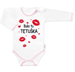 Body dlouhý rukáv s vtipným textem Baby Nellys, Bola tu TETUŠKA Body dlouhý rukáv s vtipným textem Baby Nellys, Bola tu TETUŠKA