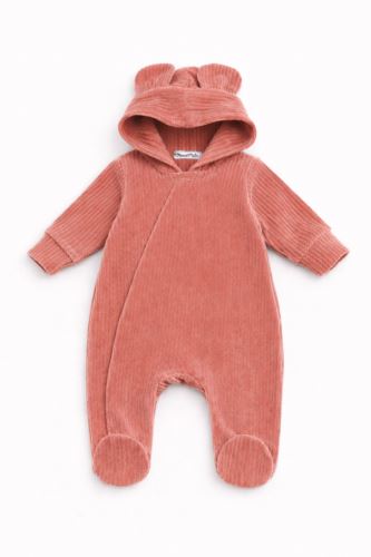 Kojenecký manchesterový overalek Teddy - pudrově růžová (666500)