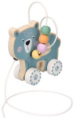Edukační dřevěná hračka tahací s labyrintem - Medvídek, Adam Toys (1)