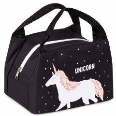 Termotaška na svačinu a oběd Unicorn, černá, 21,5 × 14,5 × 15,5 cm, Tulimi Termotaška na svačinu a oběd Unicorn, černá, 21,5 × 14,5 × 15,5 cm, Tulimi