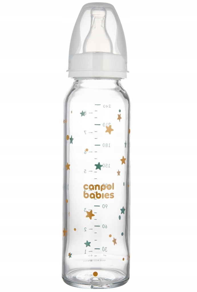 Skleněná lahvička 240 ml. mix barev, motivů, 1 ks