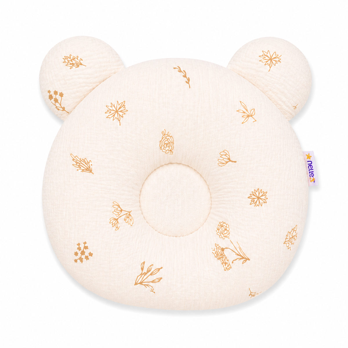 Mušelínový tvarovaný polštářek Louka Nature, béžová